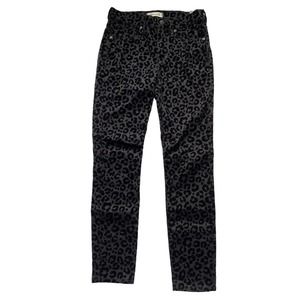 $158 Madewell 9" Mid-Rise Skinny Jeans: Flocked Leopard Size 25
